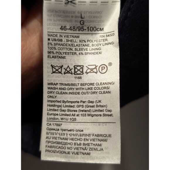 Banana Republic Navy Vegan Suede Biker Jacket with Gold Accent Zippers Large - Picture 9 of 9